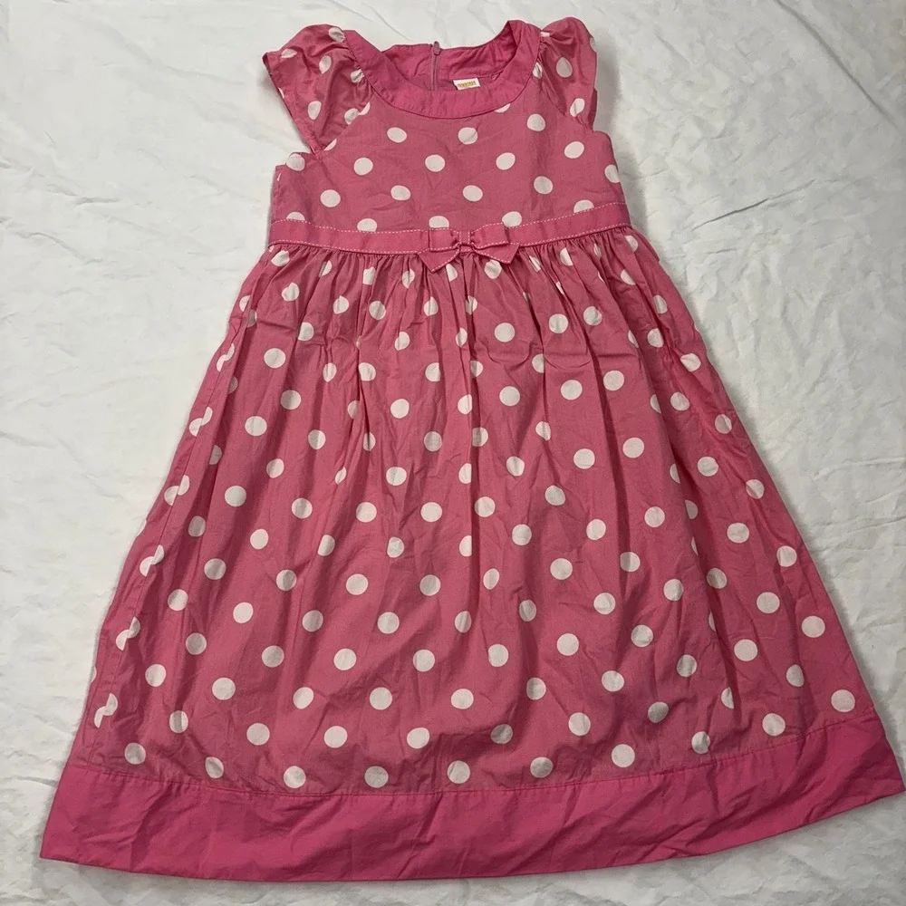 Vintage Gymboree‎ Pink Polka Dot Dress Size 9 (girls 8-10) Cotton Lined 2011
